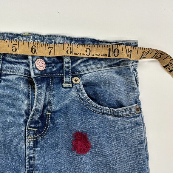 Gymboree Super Skinny jeans with  colorful pom-pom decorations - Girls Sz 6 - Picture 9 of 9